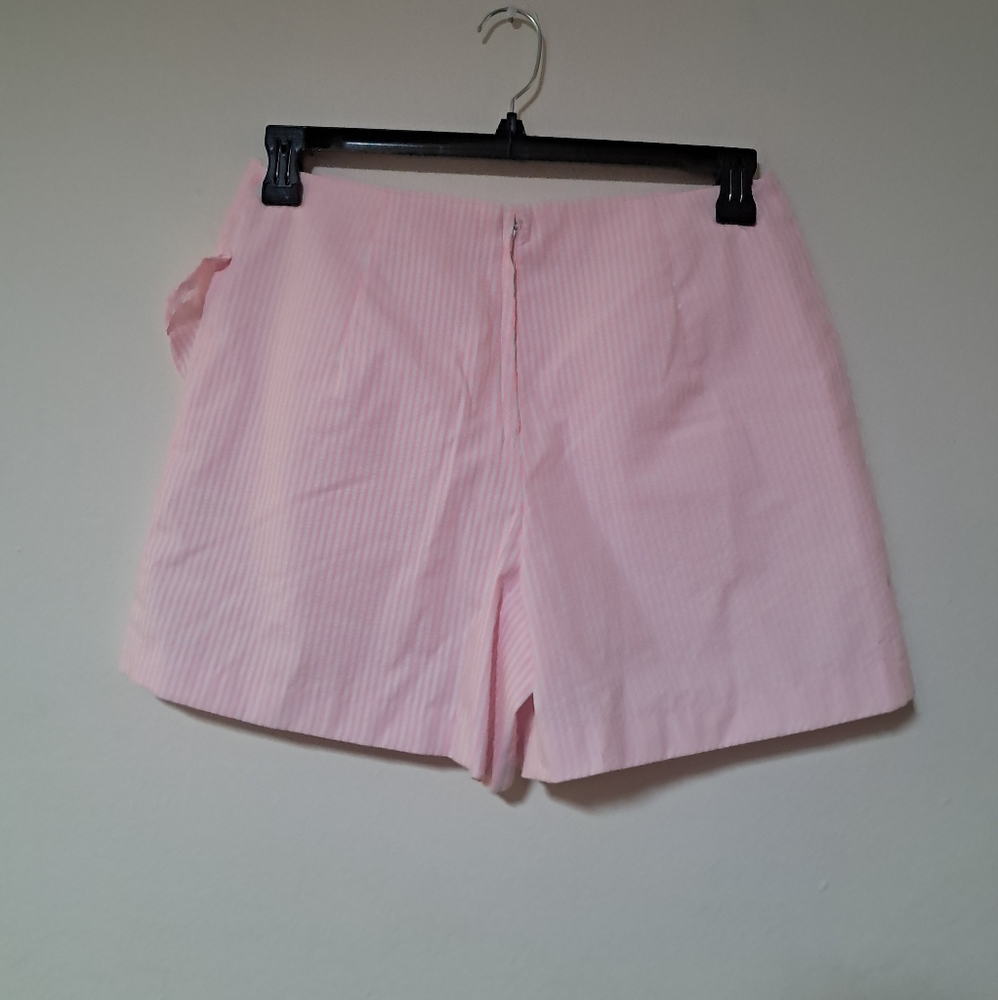 Lilly Pulitzer Womens Faye Skort Capri Coral Seersucker Ruffle Front Sz 6. - Picture 2 of 7